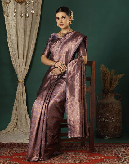 Mauve Silk Woven Saree