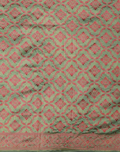 Dusty Green Silk Woven Saree