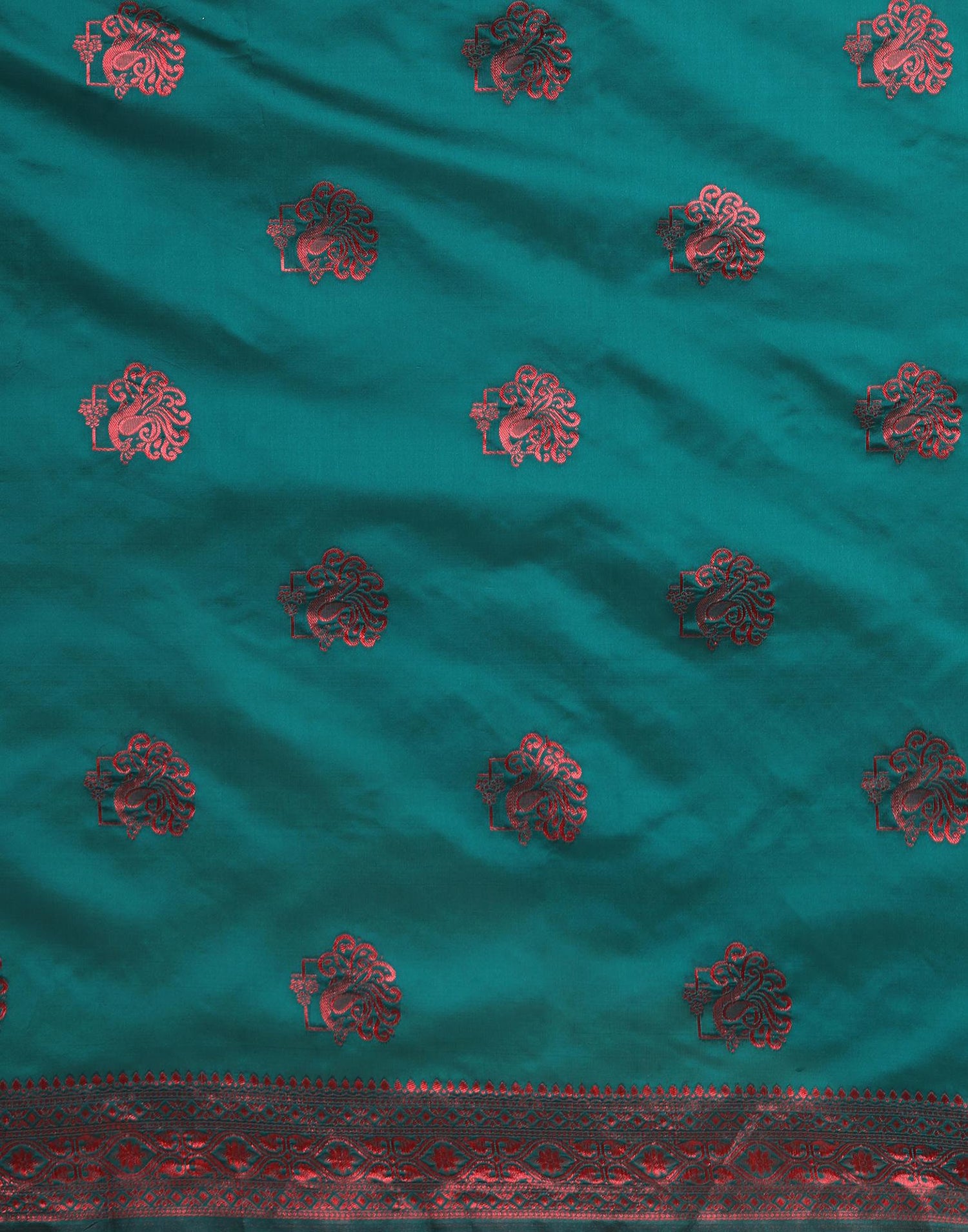 Rama Green Silk Woven Saree