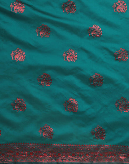 Rama Green Silk Woven Saree