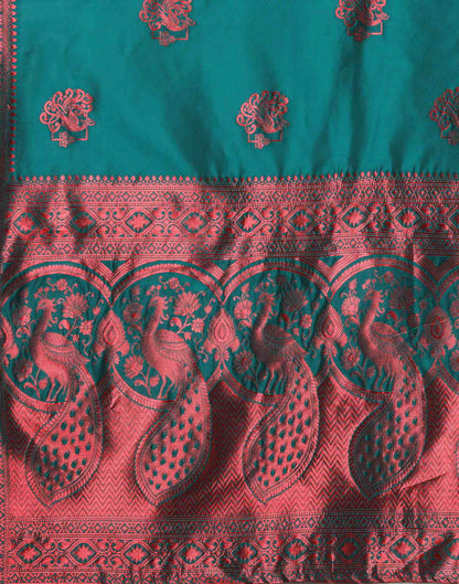 Rama Green Silk Woven Saree