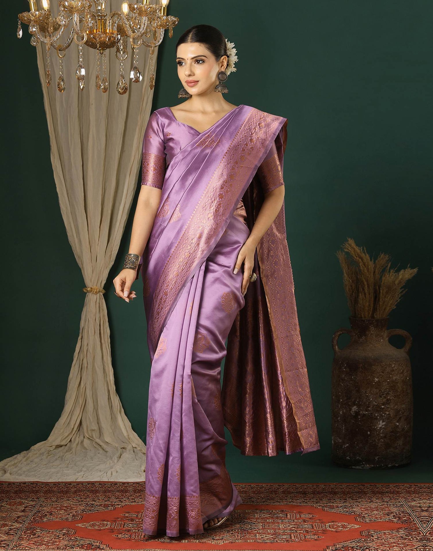 Light Purple Silk Woven Saree