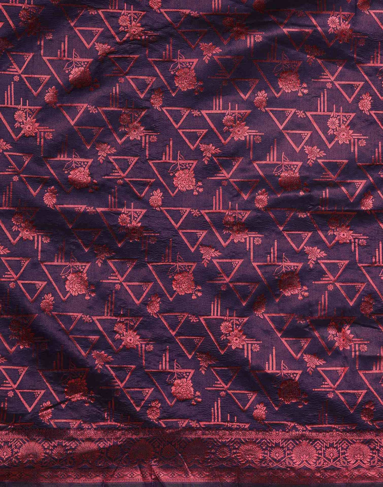 Navy Blue Silk Woven Saree