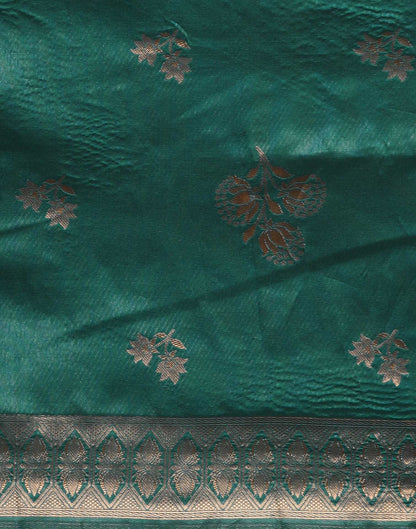 Teal Green Silk Woven Saree