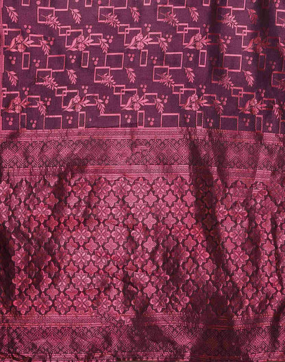 Dark Purple Silk Woven Saree