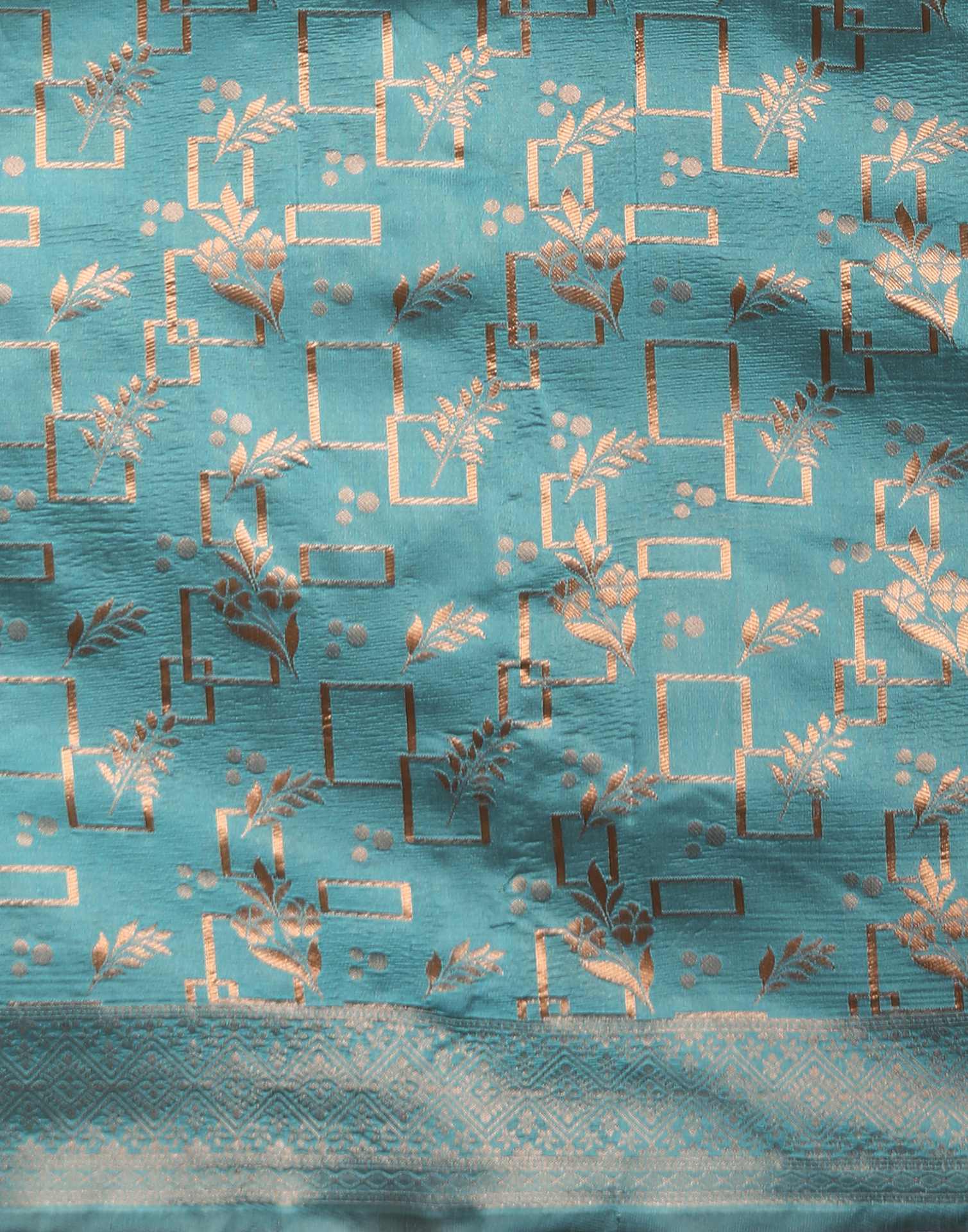 Dusty Blue Silk Woven Saree