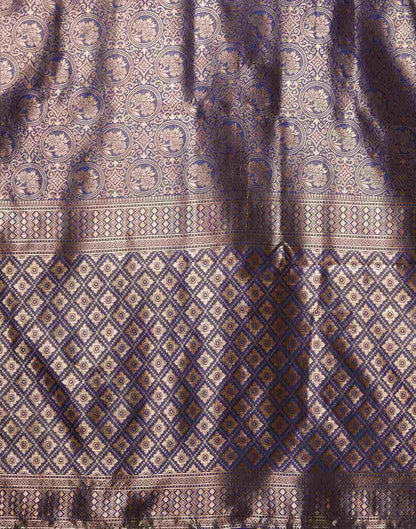 Navy Blue Silk Woven Saree