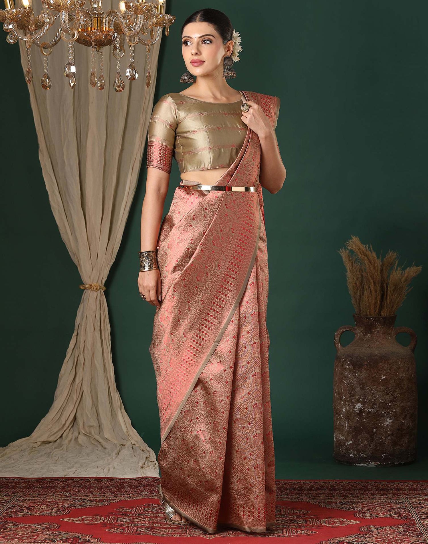 Red Silk Woven Saree