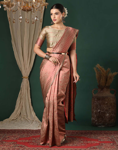 Red Silk Woven Saree