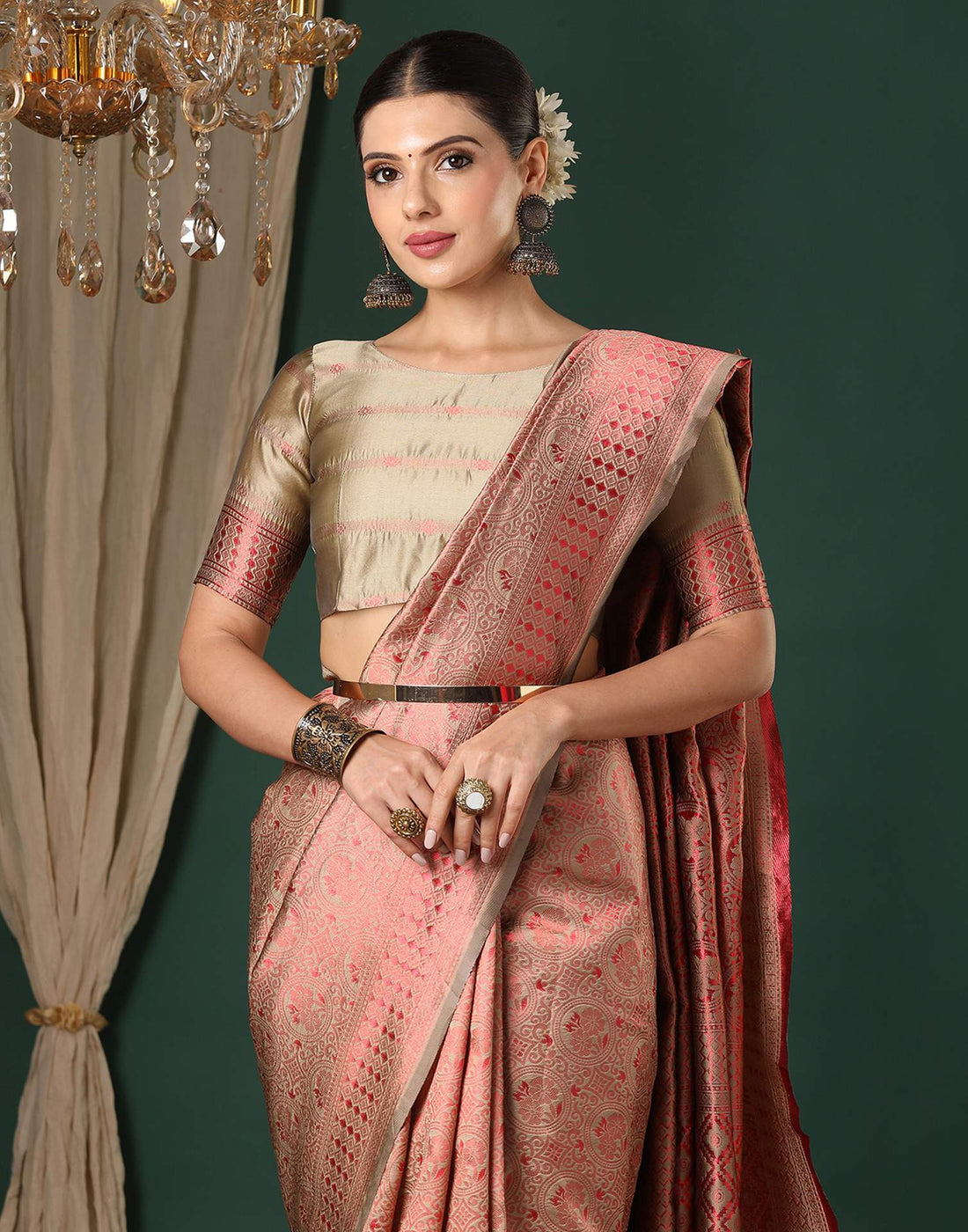 Red Silk Woven Saree