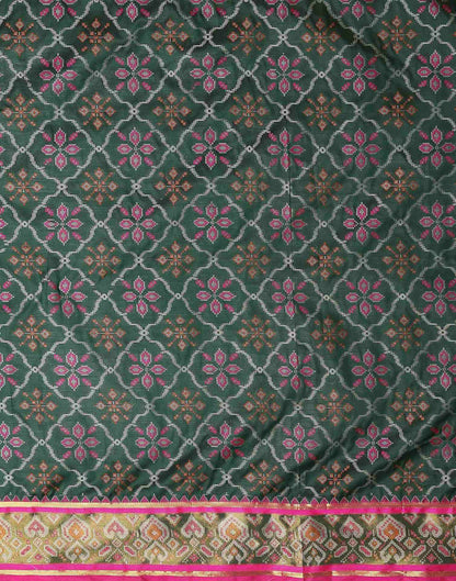 Dark Green Silk Patola Woven Saree