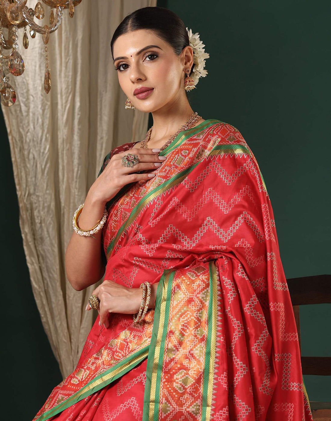 Red Silk Patola Woven Saree