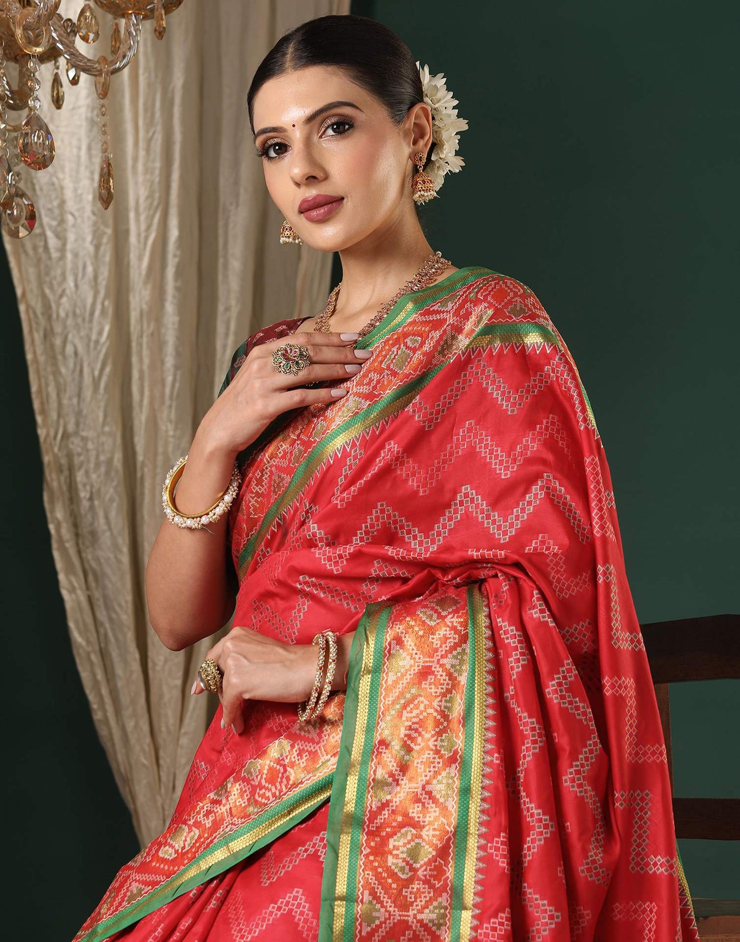Red Silk Patola Woven Saree
