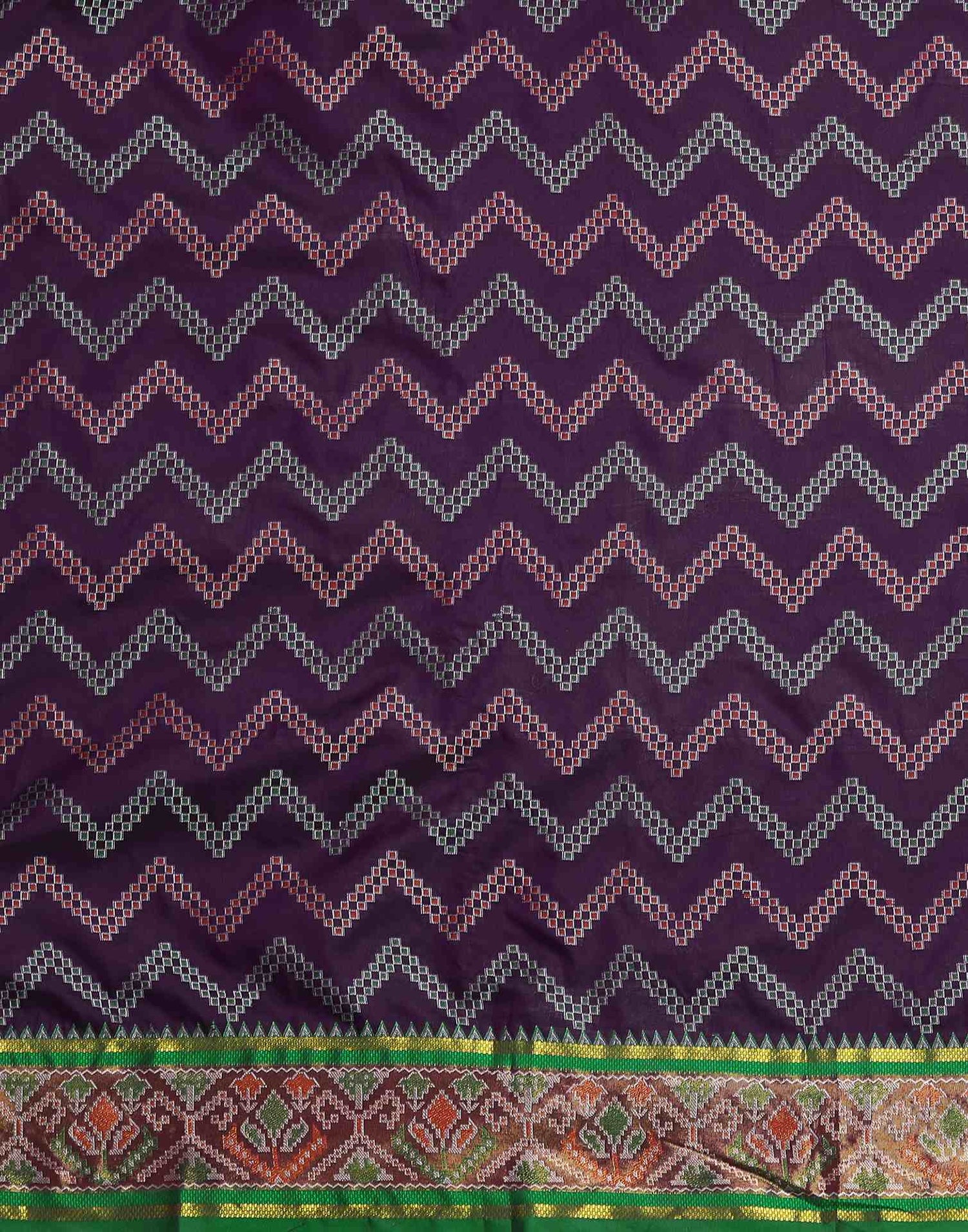Dark Purple Silk Patola Woven Saree