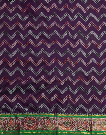 Dark Purple Silk Patola Woven Saree