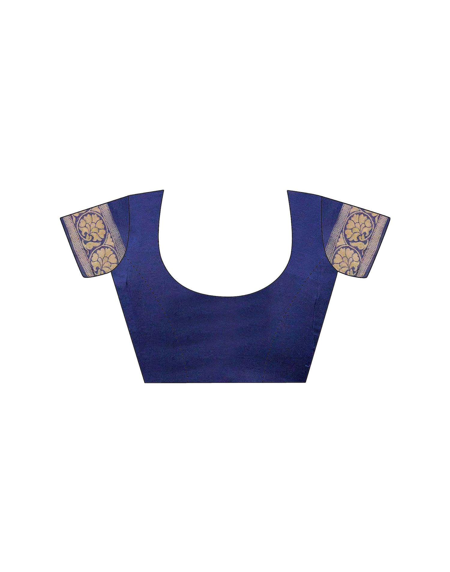 Navy Blue Chanderi Woven Saree