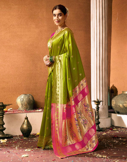 Green Silk Woven Paithani Saree