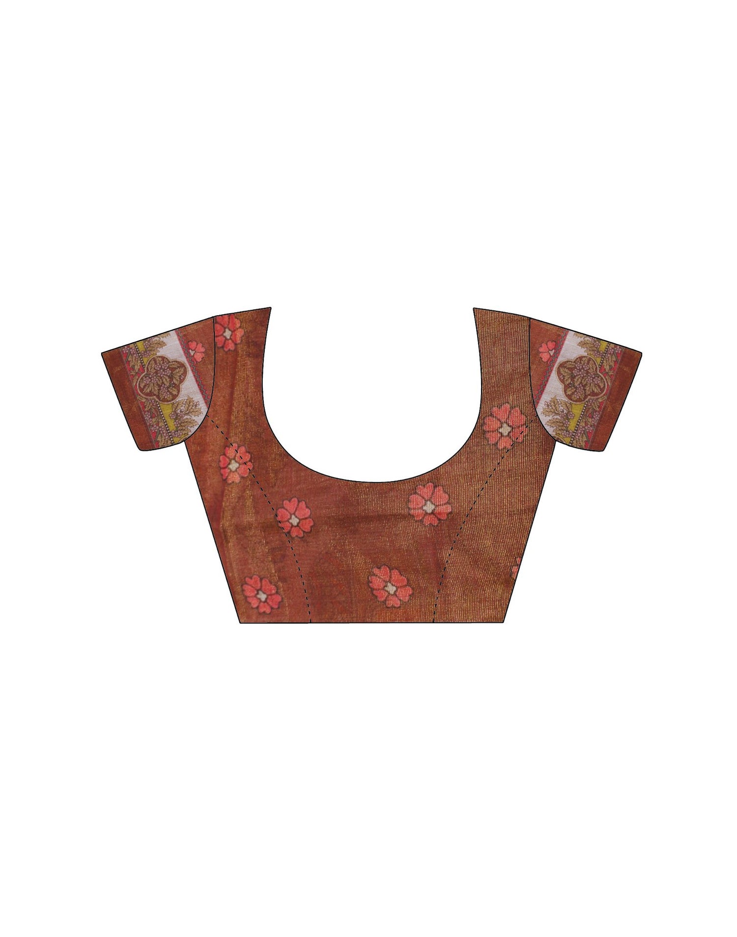 Brown Linen Kalamkari Saree
