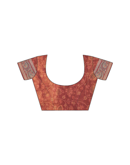 Beige Linen Printed Saree
