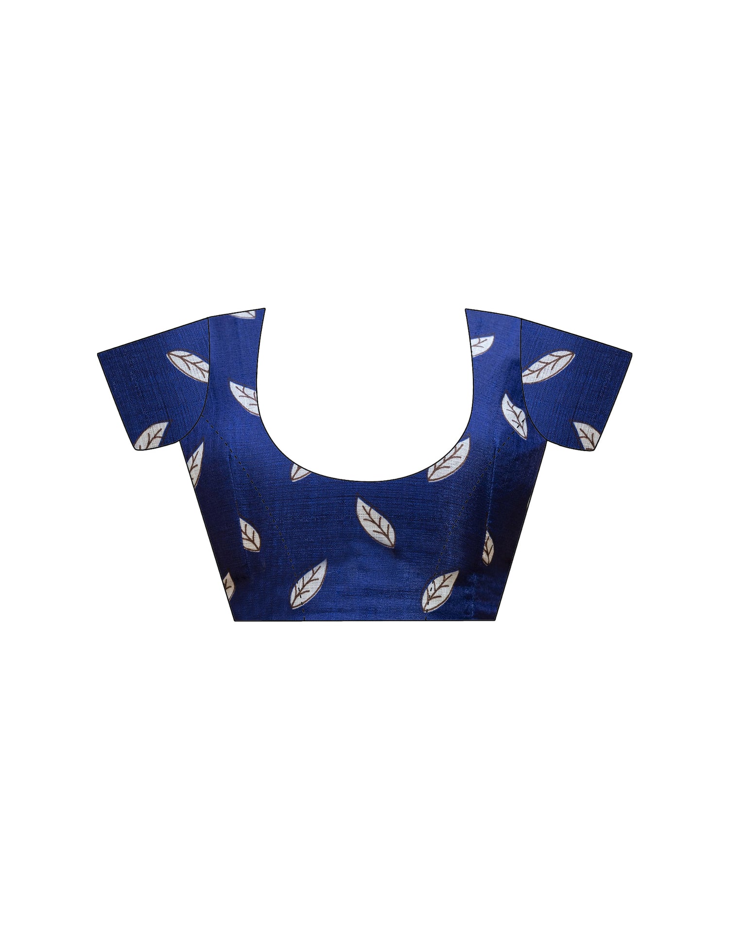 Navy Blue Cotton Blend Floral printed Saree