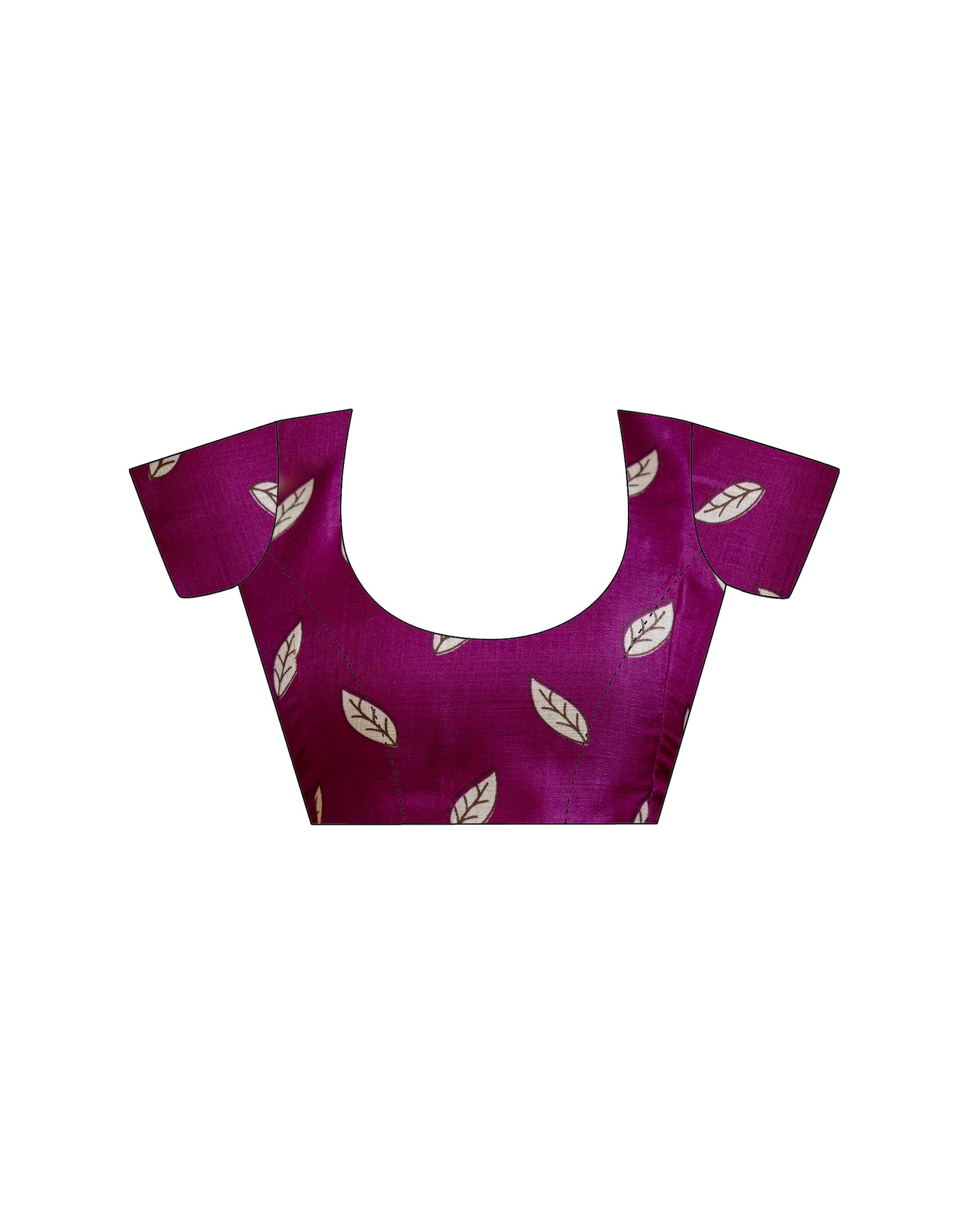 Dark Magenta Cotton Blend Floral printed Saree