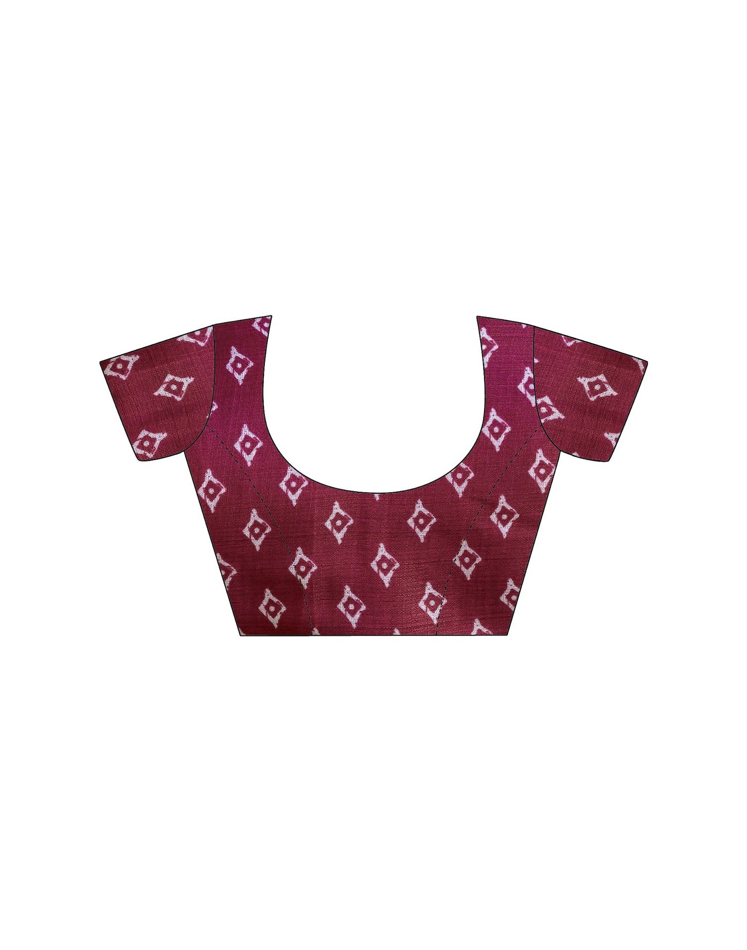 Maroon Cotton Blend Printed Saree