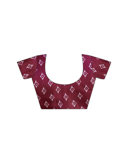 Maroon Cotton Blend Printed Saree