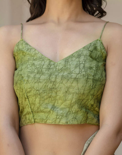 Olive Green Cotton Blend Floral Printed Saree