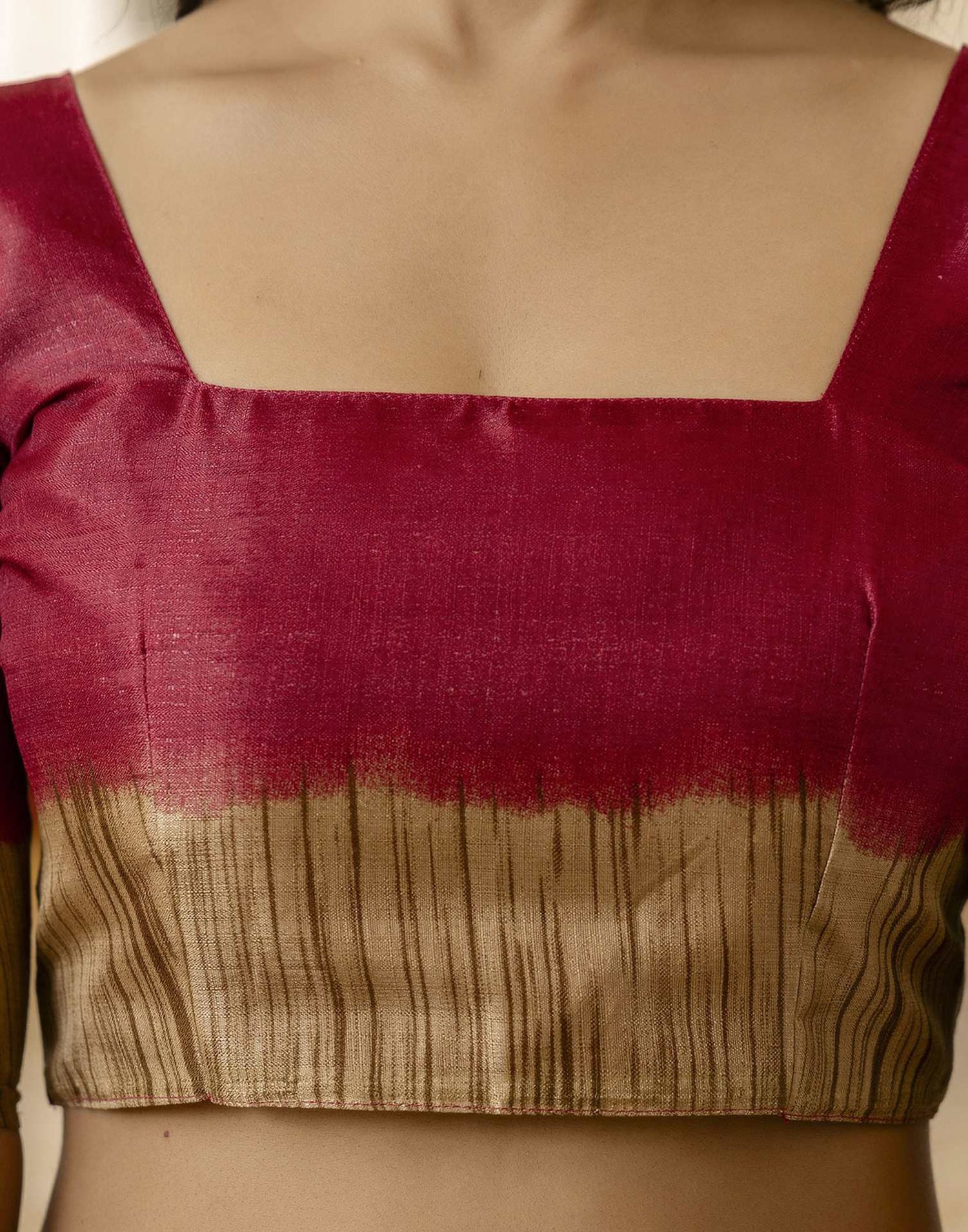 Pink Cotton Blend Printed Saree