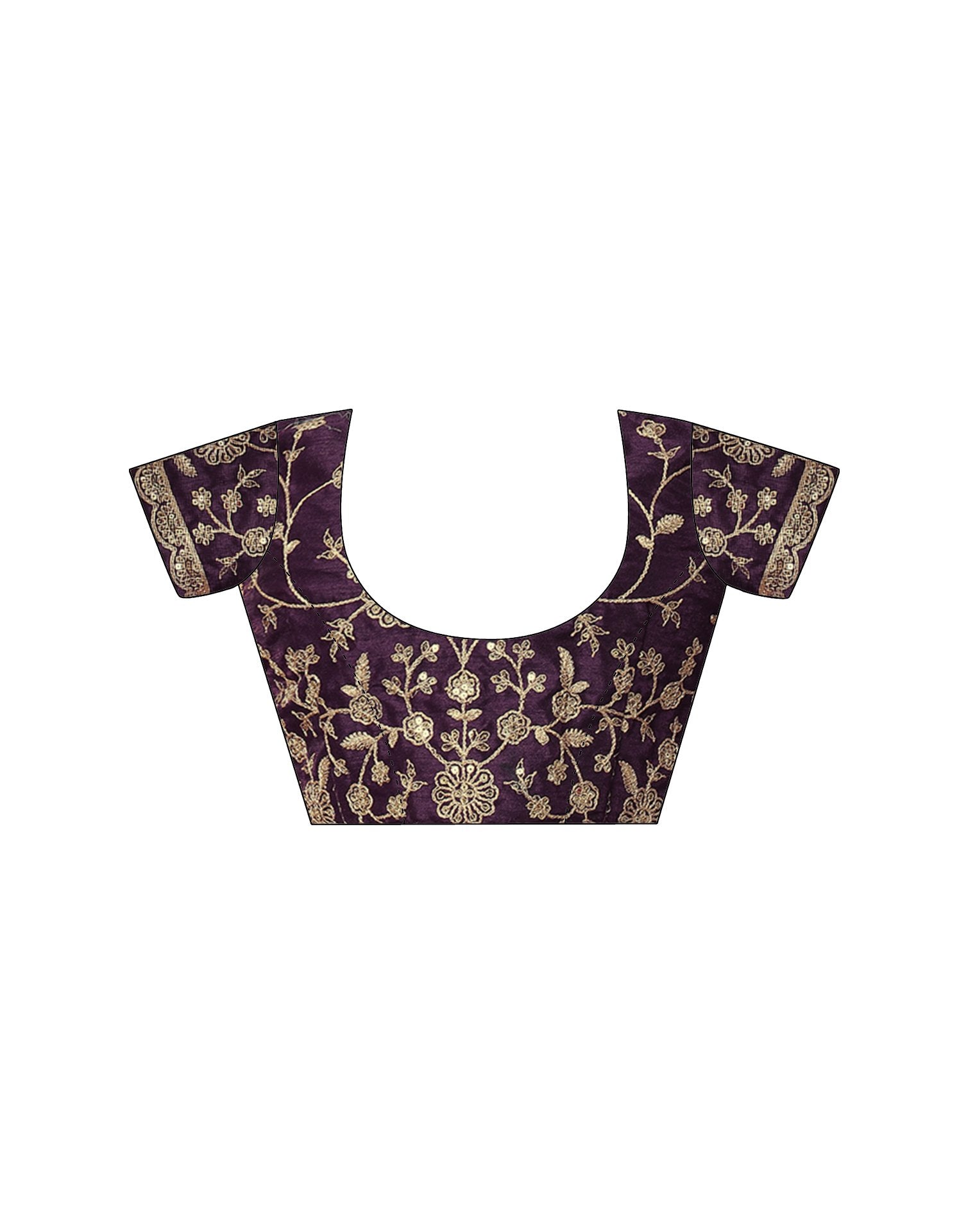 Dark Purple Georgette Zari Stripe Lace Saree