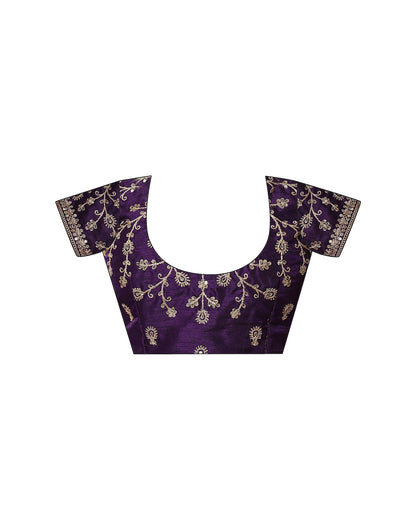 Purple Tissue Silk Sequence Lace Saree