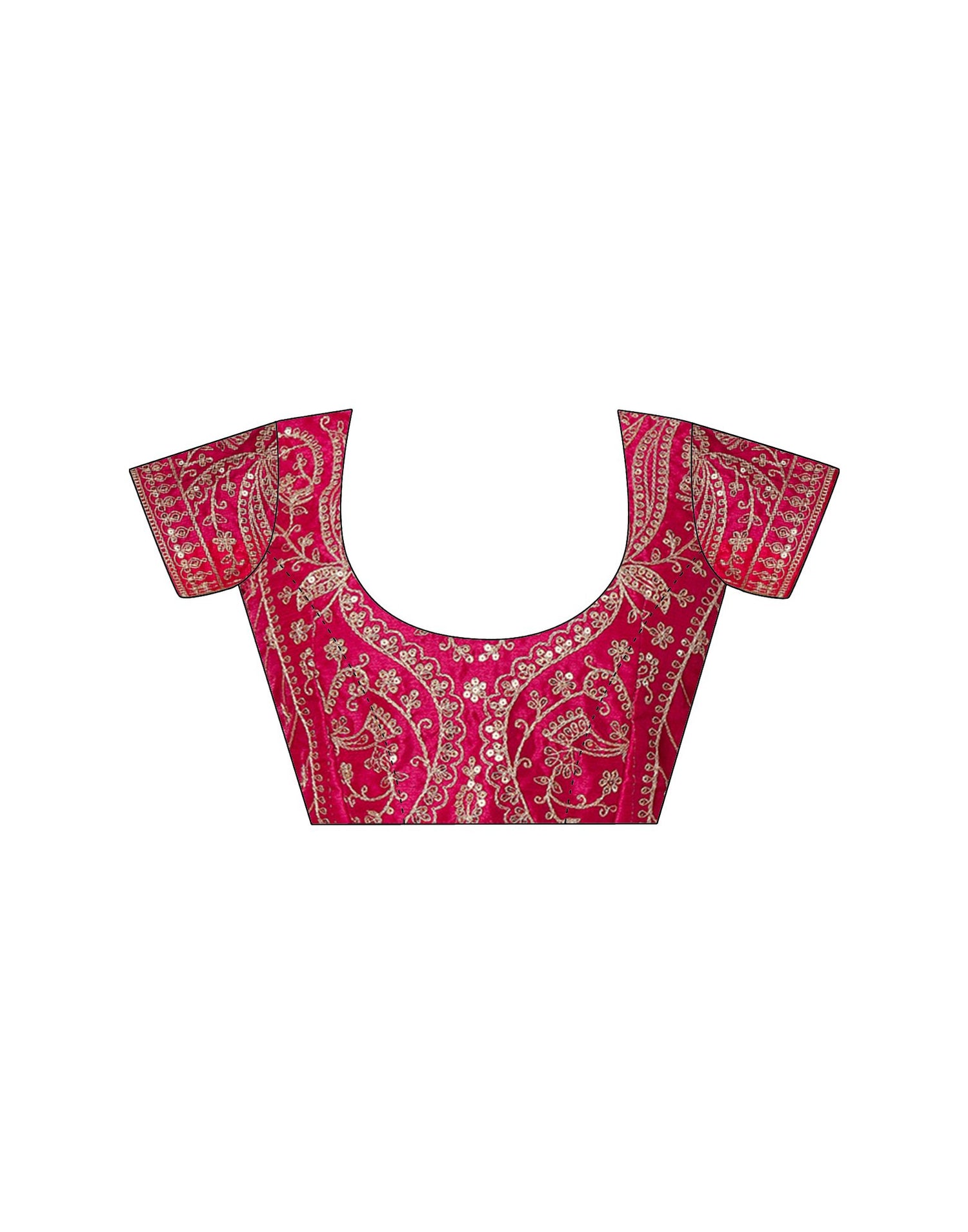 Dark Pink Tissue Silk Sequence Lace Saree