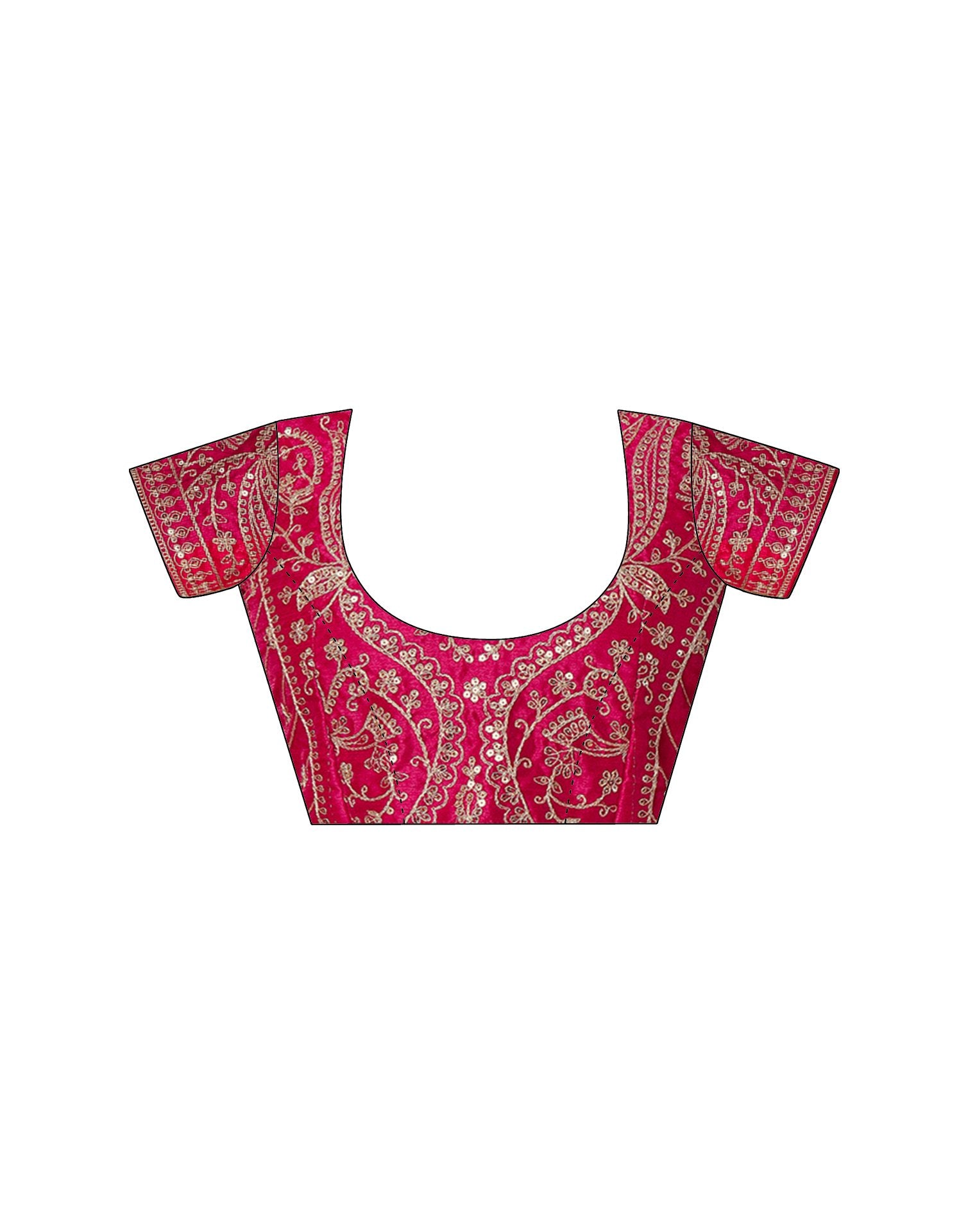 Dark Pink Tissue Silk Sequence Lace Saree