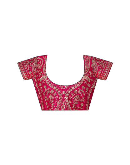 Dark Pink Tissue Silk Sequence Lace Saree