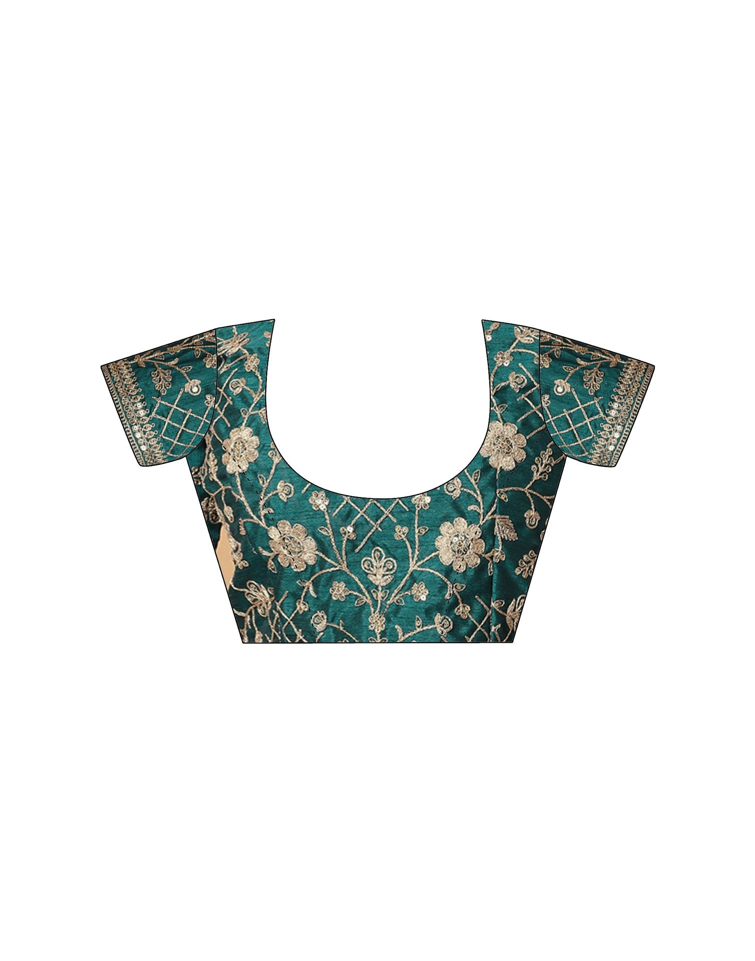 Teal Green Shimmer Sequence Lace Saree