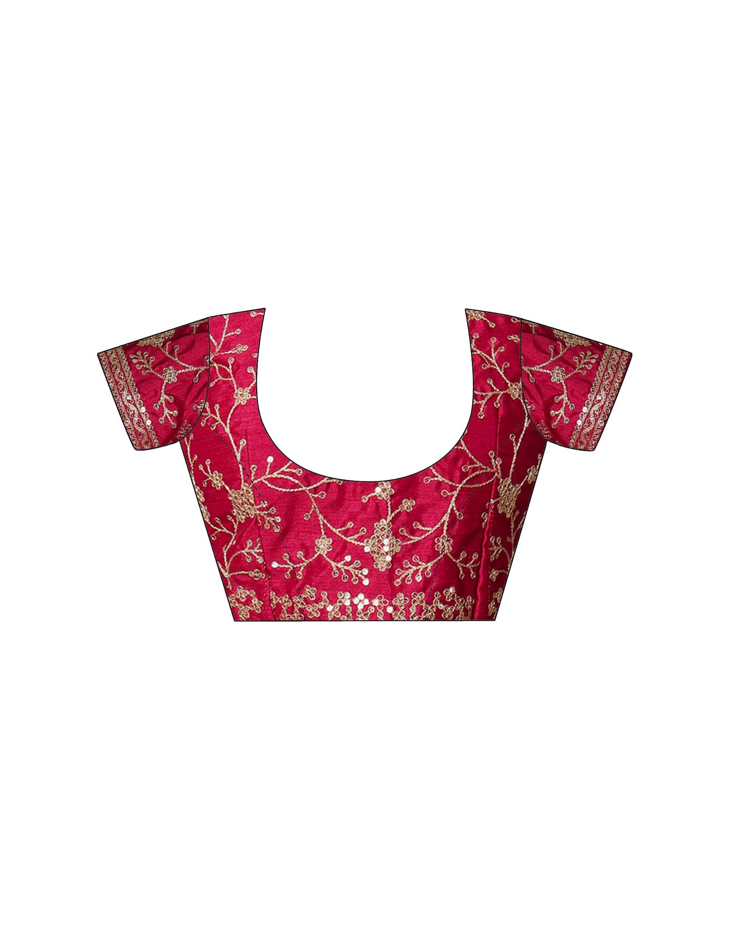 Rani Pink Shimmer Sequence Lace Saree