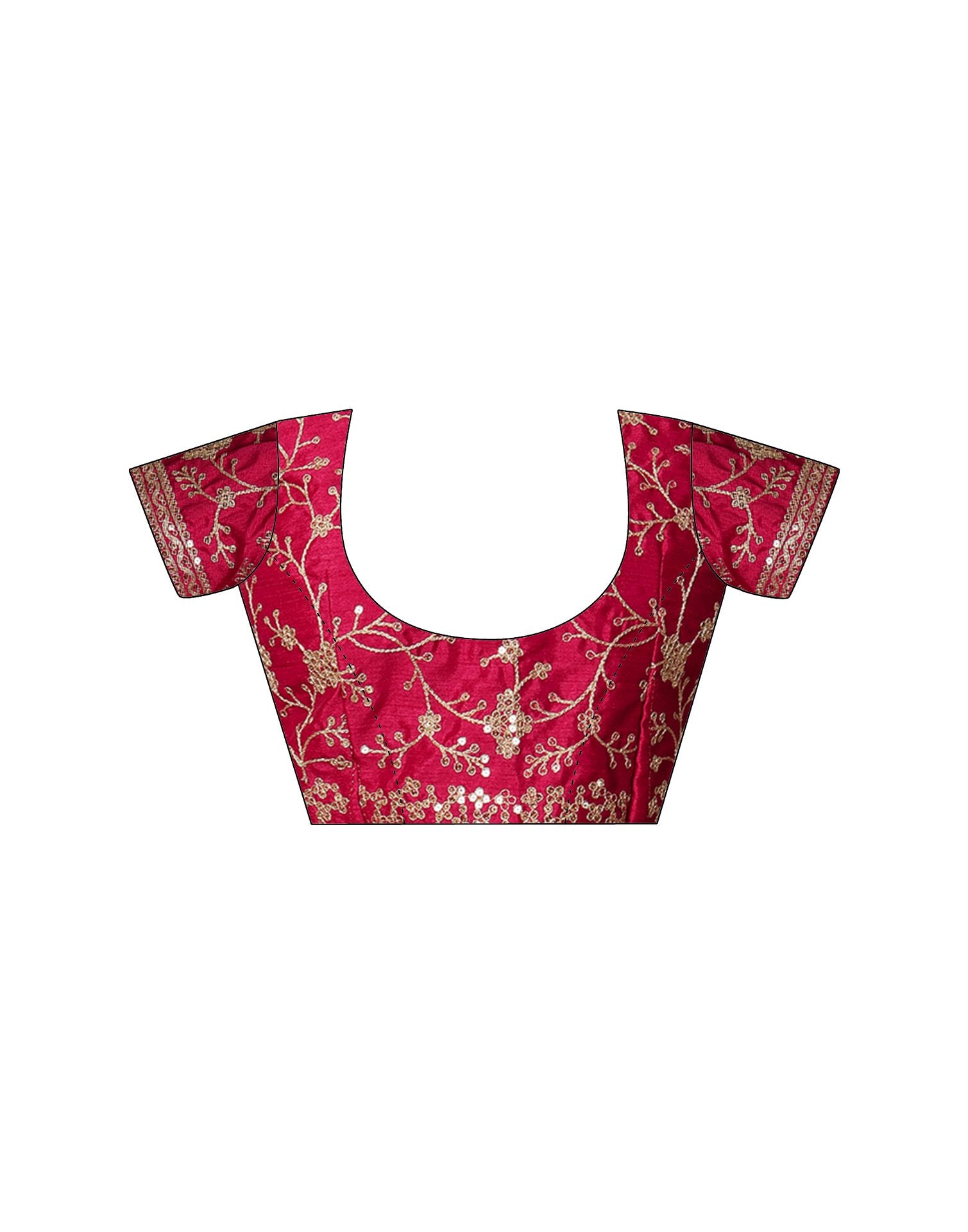 Rani Pink Shimmer Sequence Lace Saree