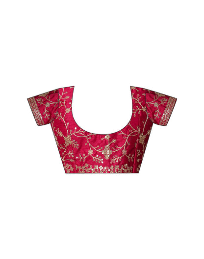 Rani Pink Shimmer Sequence Lace Saree