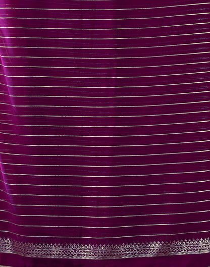 Dark Purple Georgette Foil Printed Saree
