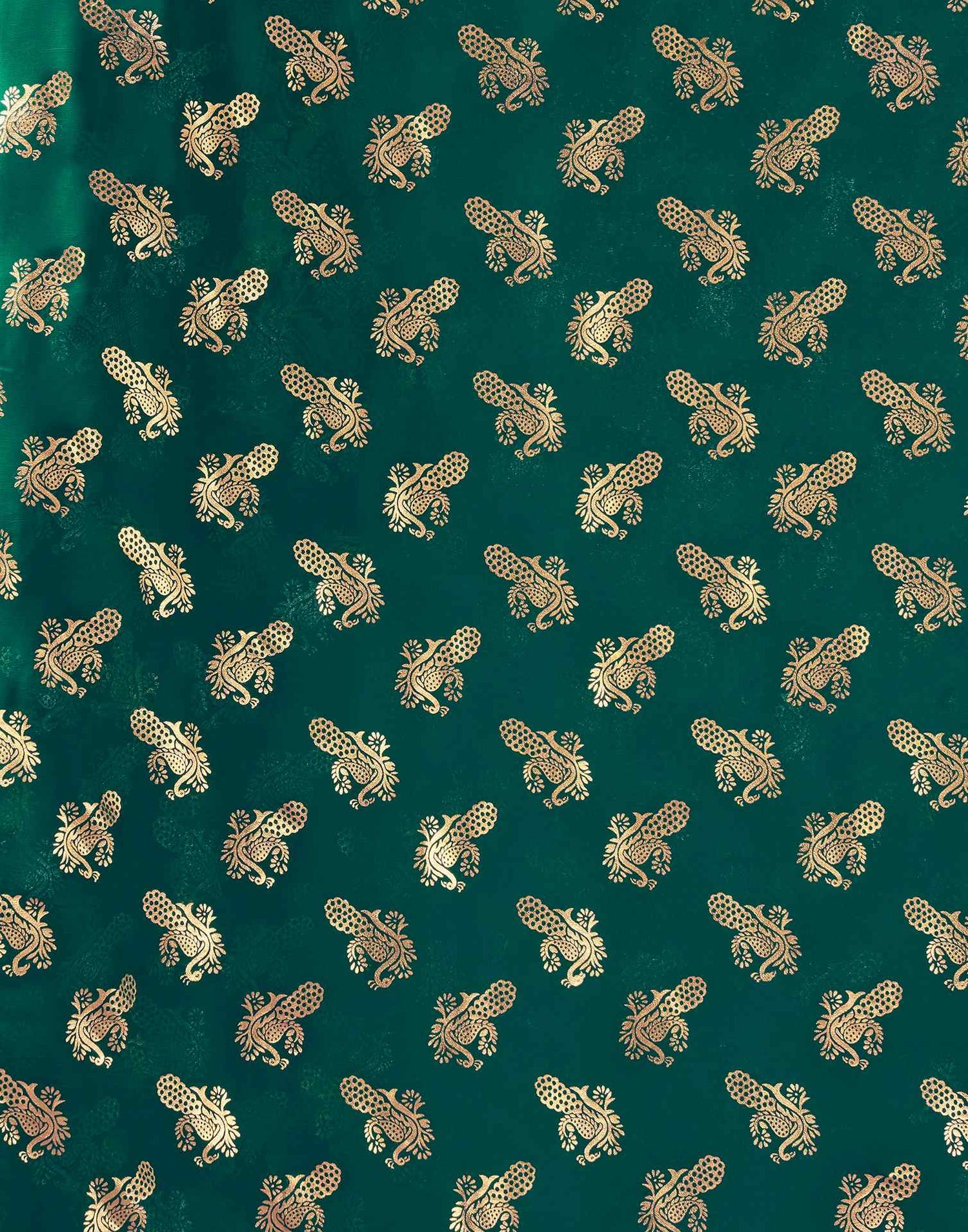 Teal Green Georgette Foil Printed Saree