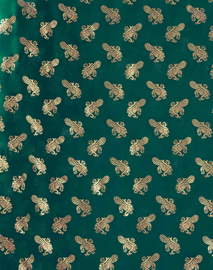 Teal Green Georgette Foil Printed Saree