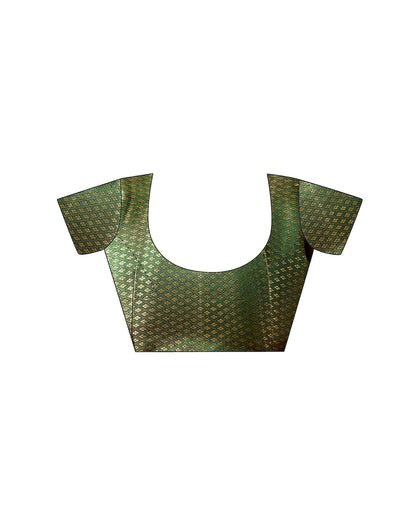 Dark Green Georgette Foil Printed Saree