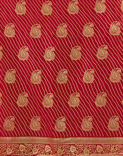 Red Georgette Foil Printed Saree