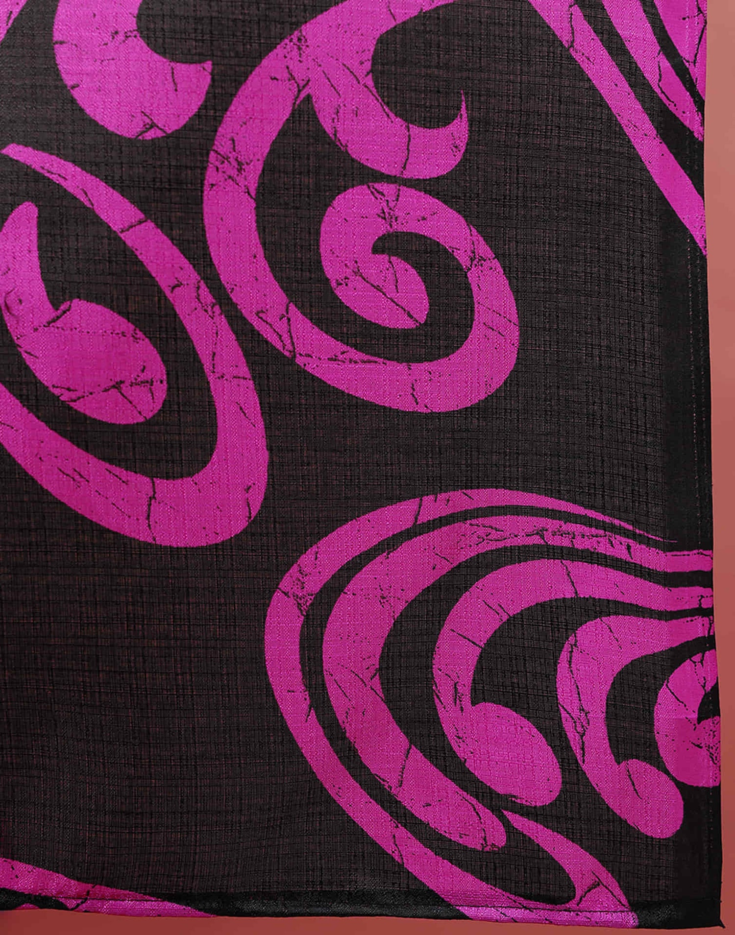 Black Cotton Blend Printed Saree