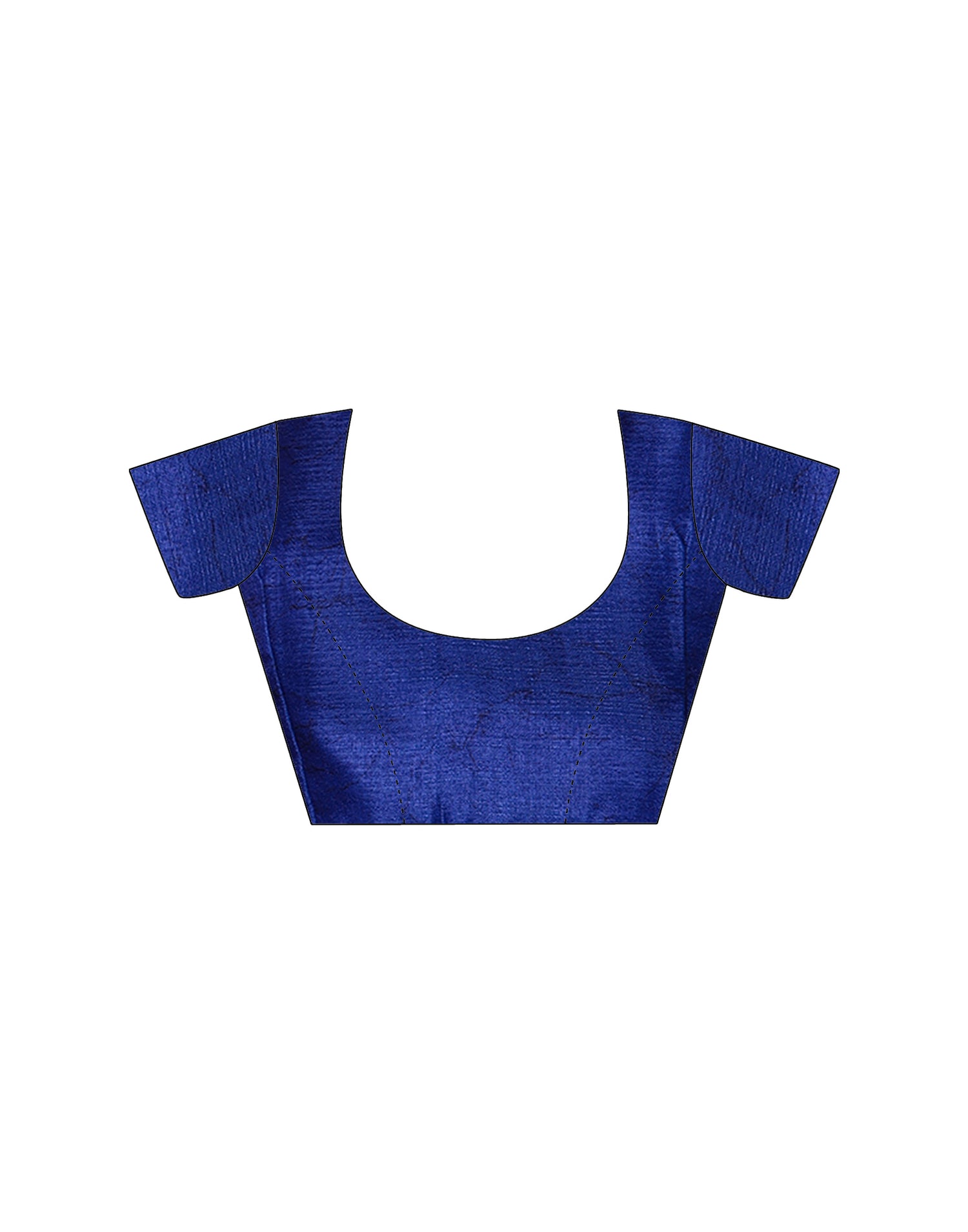 Blue Cotton Blend Printed Saree