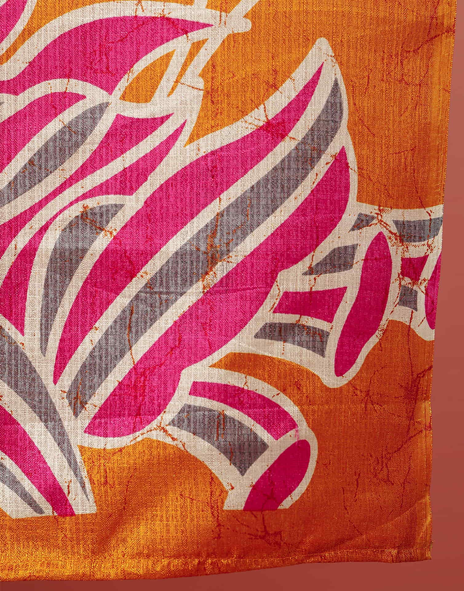 Mustard Yellow Cotton Blend Printed Saree