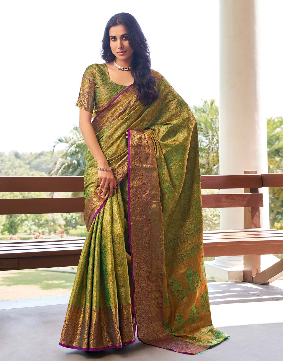Green Silk Woven Kanjivaram Saree