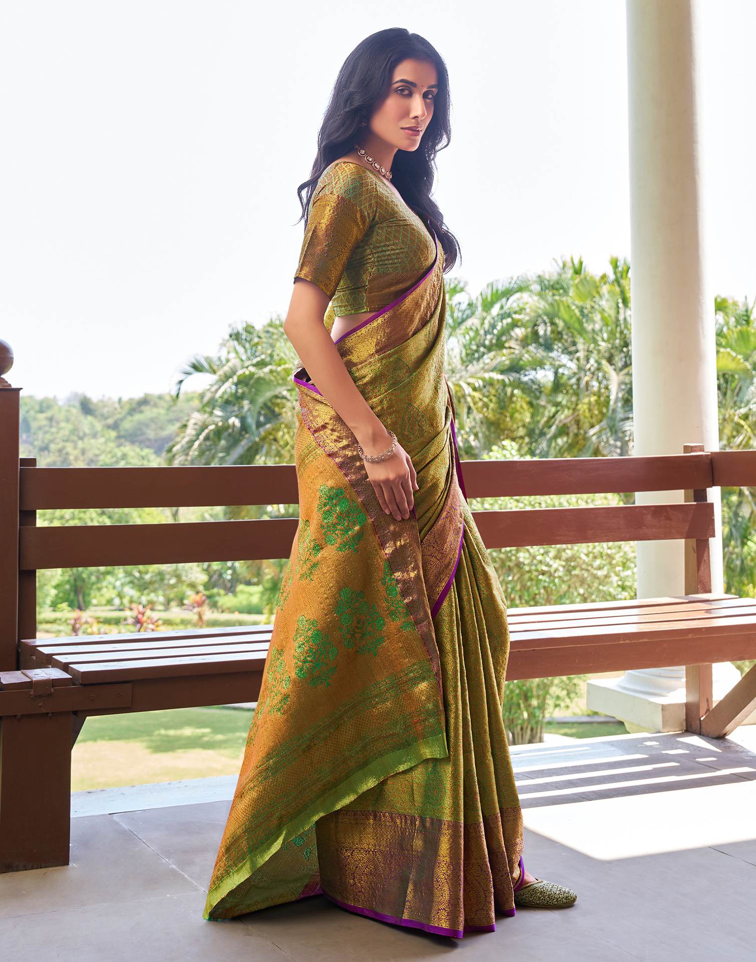 Green Silk Woven Kanjivaram Saree