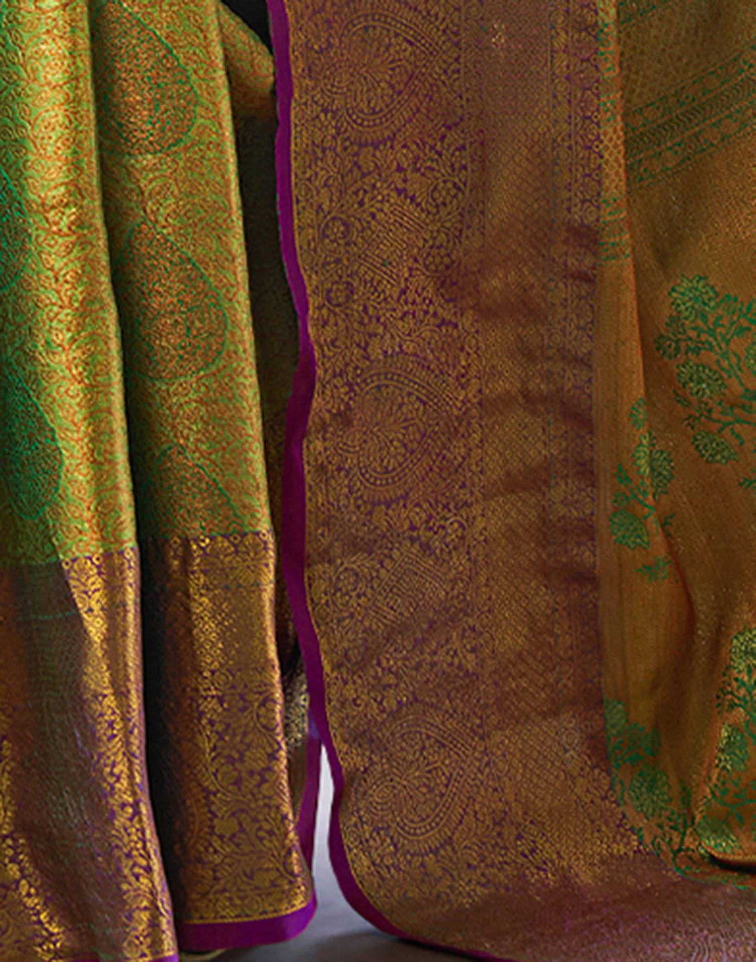 Green Silk Woven Kanjivaram Saree