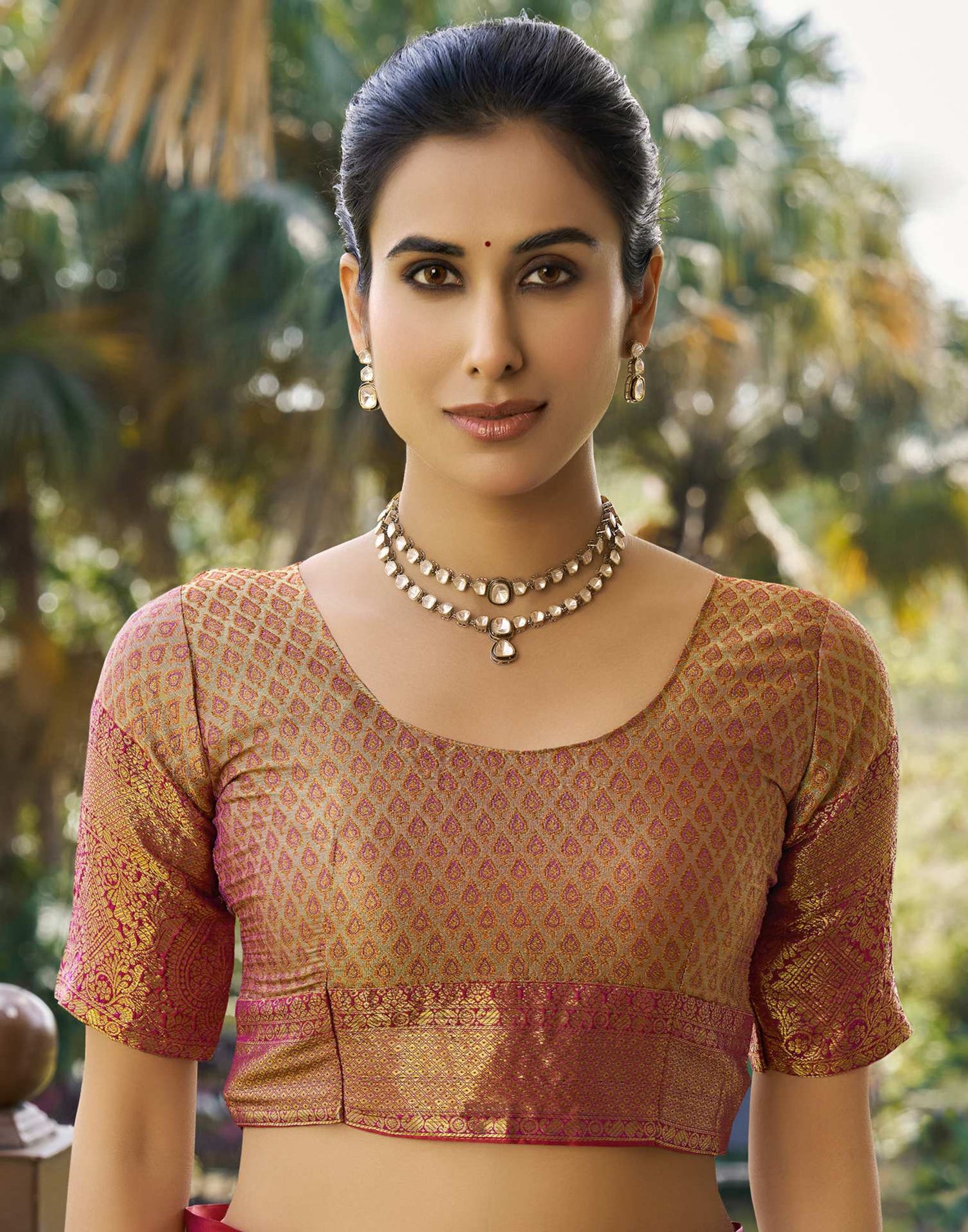 Purple Silk Woven Kanjivaram Saree